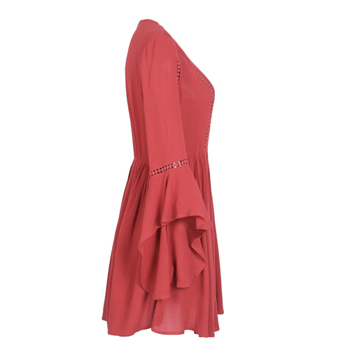 Dark Orange Boho Dress