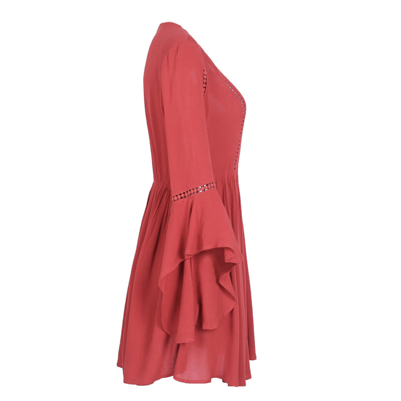 Dark Orange Boho Dress