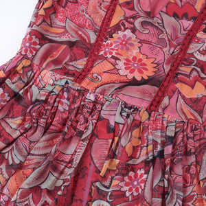 Pink/Orange Printed Boho Dress