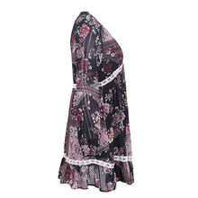 Load image into Gallery viewer, Violet Floral Boho Dress