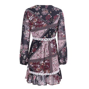 Violet Floral Boho Dress