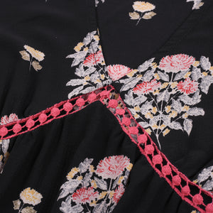 Black Floral Boho Dress