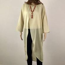 Load image into Gallery viewer, Cream Asymmetrical Linen Blend Long Casual Tunic