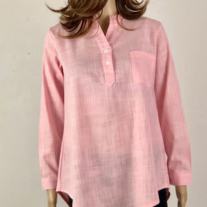 Pink Linen Blend Shirt