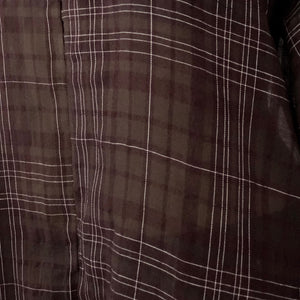 Uneven Hem Check Print Linen Blend Shirt