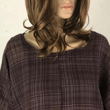 Load image into Gallery viewer, Uneven Hem Check Print Linen Blend Shirt