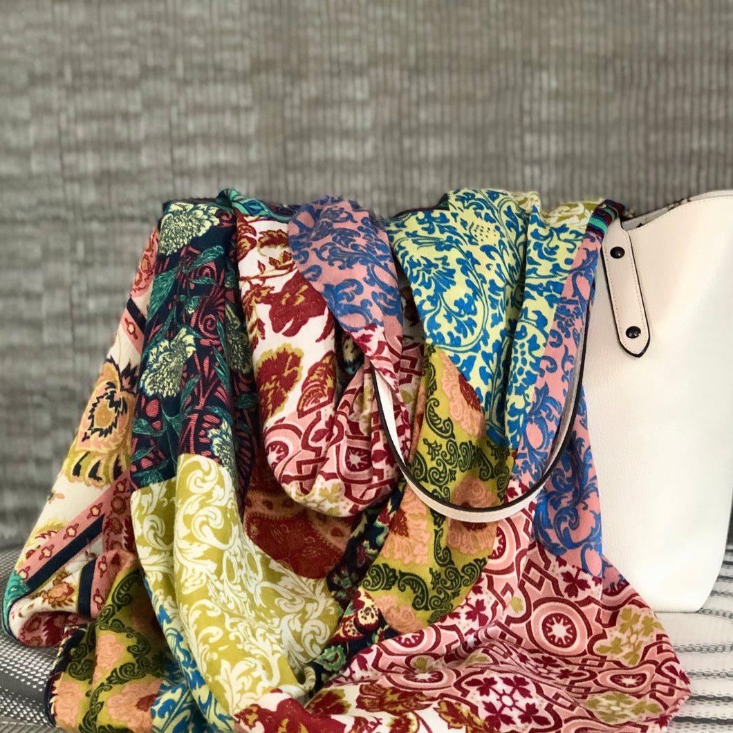 Multicoloured Ethnic Print Scarf
