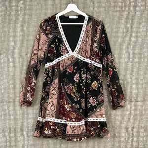 Violet Floral Boho Dress