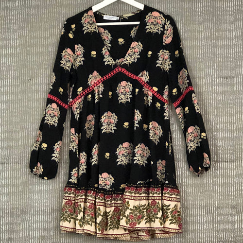 Black Floral Boho Dress