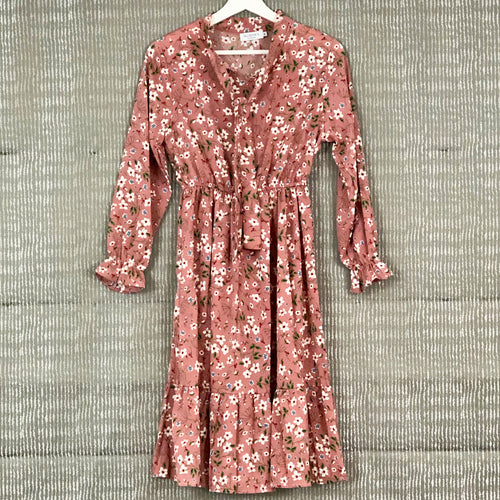 Dusky Pink Floral Dress