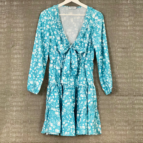 Turquoise Deep Neck Dress
