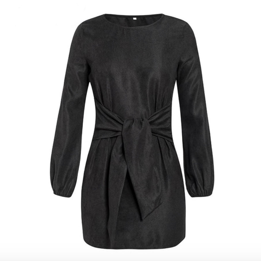 Black Belted Short Dress