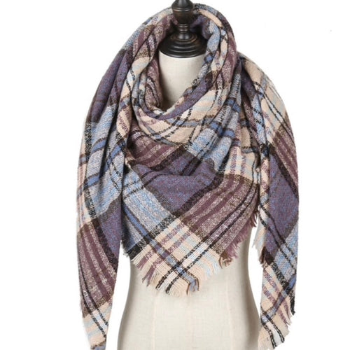 Triangle winter scarf - Purple