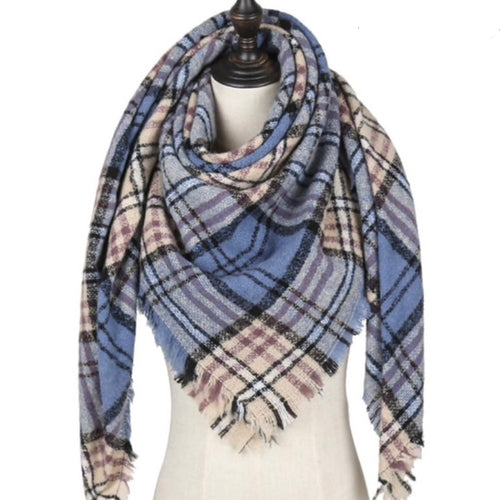 Triangle winter scarf - Blue