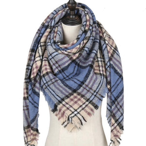 Triangle winter scarf - Blue