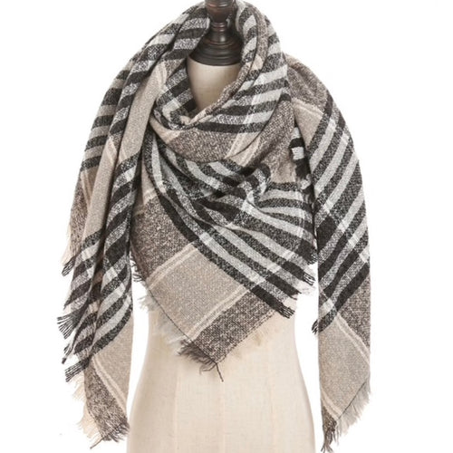 Triangle winter scarf - Grey