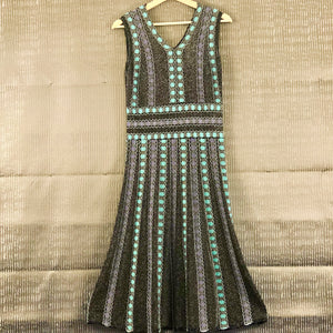 Green & Black Glitter Dress