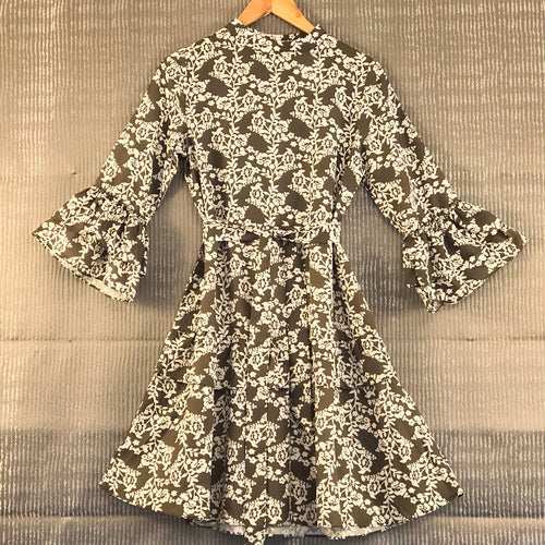 Olive Green Printed Dress