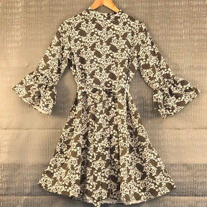 Olive Green Printed Dress