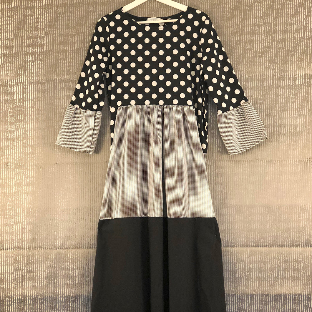 Black & White Tri Print Dress