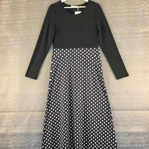 Black & White Polka Dot Long Dress