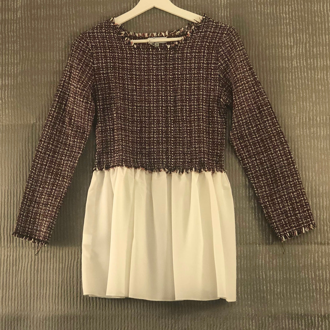 Frayed Edge Tweed Top