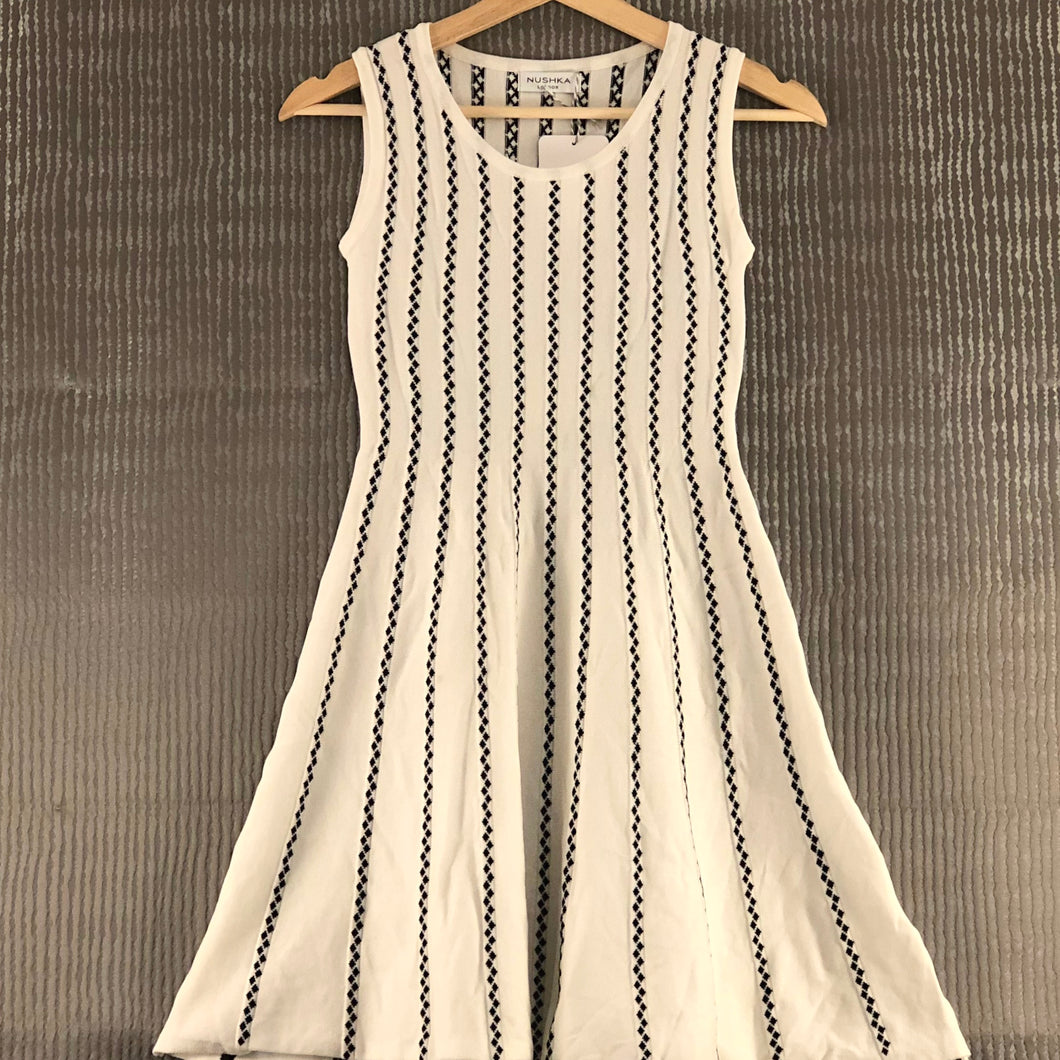 White Dress With Black Detailing