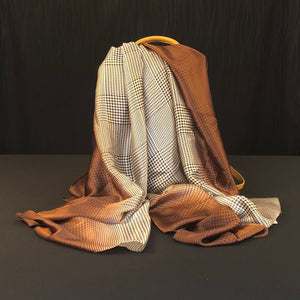 Squares Silk Scarf - Chocolate