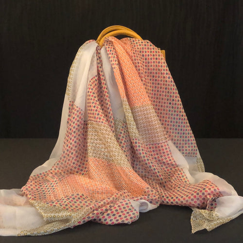Peach Mini Print Scarf