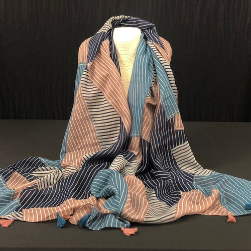 Striped Colour Block Scarf
