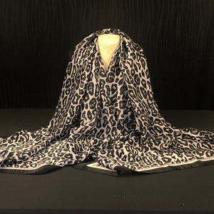 Monochrome Animal Print Scarf