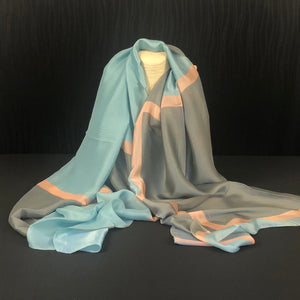 Pastel Colour Block Silk Scarf