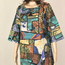 Load image into Gallery viewer, Multicolour Linen Blend Tunic Dress