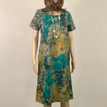 Load image into Gallery viewer, Linen Blend Dress with Tree Collage - Cool