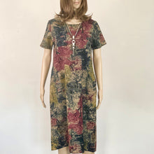 Load image into Gallery viewer, Linen Blend Dress with Tree Pattern - Warm